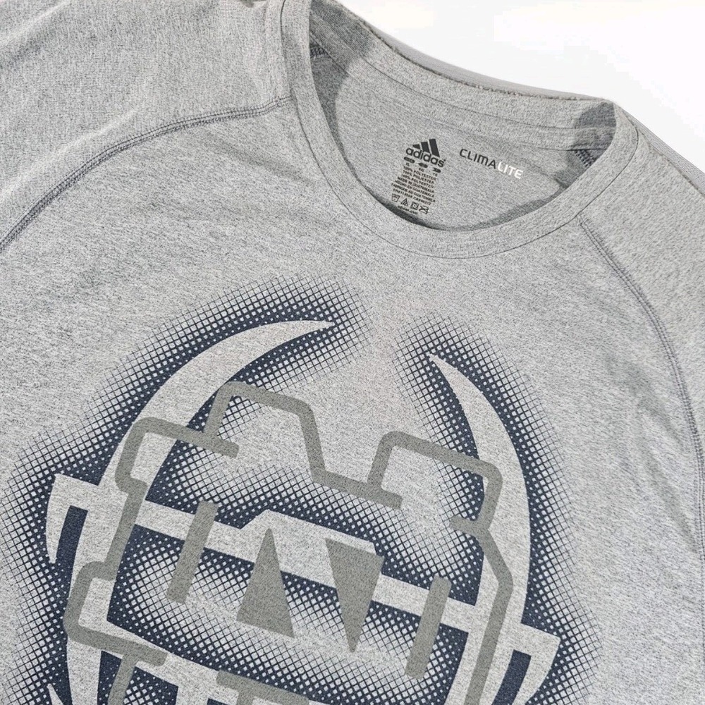 Notre Dame Adidas Climalite T-Shirt Mens XL Gray Heathered Graphic Training tee
